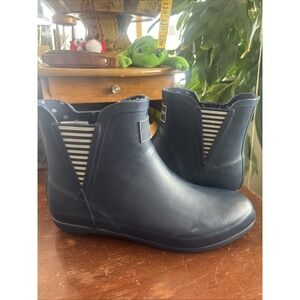 London Fog Piccadilly Rain Boots Women's Size 11 Navy Blue